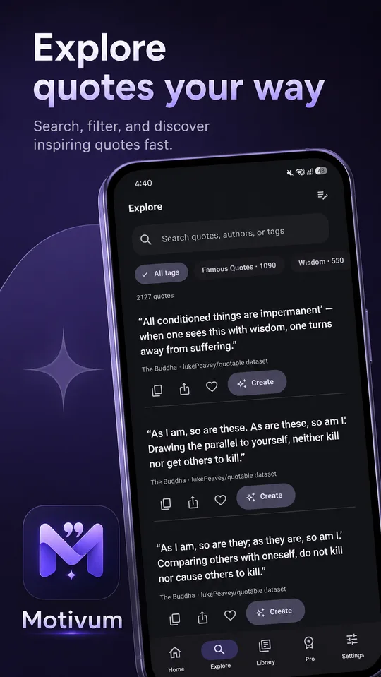 Explore motivational quotes by text, author and tag